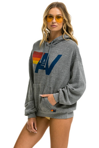 AVIATOR NATION UNISEX LOGO PULLOVER RELAXED HOODIE - HEATHER GREY