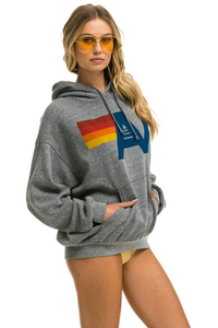 AVIATOR NATION UNISEX LOGO PULLOVER RELAXED HOODIE - HEATHER GREY