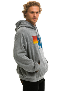 AVIATOR NATION UNISEX LOGO PULLOVER RELAXED HOODIE - HEATHER GREY