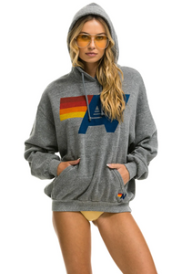 AVIATOR NATION UNISEX LOGO PULLOVER RELAXED HOODIE - HEATHER GREY