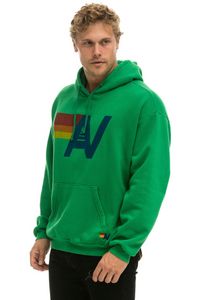 AVIATOR NATION UNISEX LOGO PULLOVER RELAXED HOODIE - KELLY GREEN