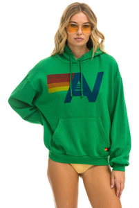 AVIATOR NATION UNISEX LOGO PULLOVER RELAXED HOODIE - KELLY GREEN