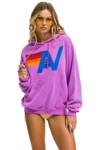 AVIATOR NATION UNISEX LOGO PULLOVER RELAXED HOODIE - NEON PURPLE