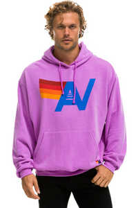 AVIATOR NATION UNISEX LOGO PULLOVER RELAXED HOODIE - NEON PURPLE