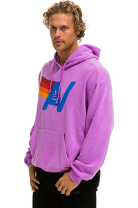 AVIATOR NATION UNISEX LOGO PULLOVER RELAXED HOODIE - NEON PURPLE