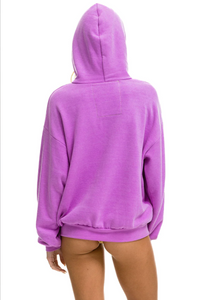 AVIATOR NATION UNISEX LOGO PULLOVER RELAXED HOODIE - NEON PURPLE