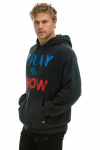 AVIATOR NATION PRAY FOR SNOW RELAXED PULLOVER HOODIE - CHARCOAL