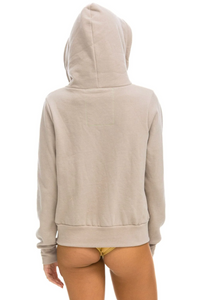 Aviator Nation 5 Stripe Zip Unisex Hoodie in SAND // TAN