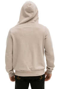 Aviator Nation 5 Stripe Zip Unisex Hoodie in SAND // TAN