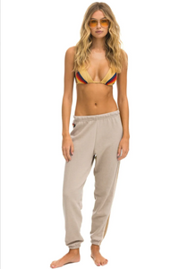 AVIATOR NATION 5 STRIPE WOMEN'S SWEATPANTS - SAND // TAN