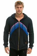 Load image into Gallery viewer, AVIATOR NATION MOUNTAIN STITCH CHEVRON ZIP HOODIE - CHARCOAL // BLUE // PURPLE UNISEX