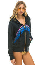 Load image into Gallery viewer, AVIATOR NATION MOUNTAIN STITCH CHEVRON ZIP HOODIE - CHARCOAL // BLUE // PURPLE UNISEX
