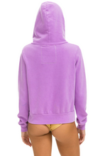 Load image into Gallery viewer, Aviator Nation 5 Stripe Zip Unisex Hoodie in NEON PURPLE // PINK