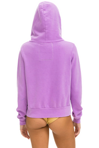 Aviator Nation 5 Stripe Zip Unisex Hoodie in NEON PURPLE // PINK JP