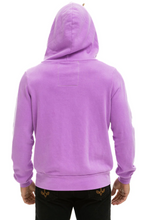 Load image into Gallery viewer, Aviator Nation 5 Stripe Zip Unisex Hoodie in NEON PURPLE // PINK