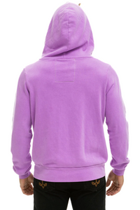 Aviator Nation 5 Stripe Zip Unisex Hoodie in NEON PURPLE // PINK JP