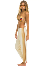 Load image into Gallery viewer, AVIATOR NATION 5 STRIPE WOMEN'S SWEATPANTS - VINTAGE WHITE // TAN