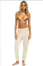 Load image into Gallery viewer, AVIATOR NATION 5 STRIPE WOMEN'S SWEATPANTS - VINTAGE WHITE // TAN