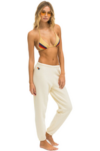 Load image into Gallery viewer, AVIATOR NATION 5 STRIPE WOMEN'S SWEATPANTS - VINTAGE WHITE // TAN
