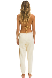 AVIATOR NATION 5 STRIPE WOMEN'S SWEATPANTS - VINTAGE WHITE // TAN