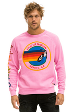Load image into Gallery viewer, Aviator Nation Unisex Crew Sweatshirt in NEON PINK