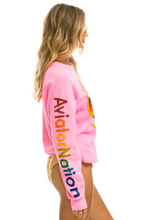 Load image into Gallery viewer, Aviator Nation Unisex Crew Sweatshirt in NEON PINK