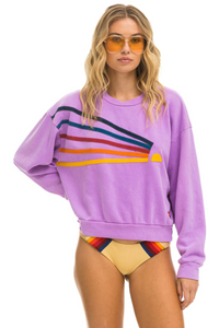 AVIATOR NATION DAYDREAM UNISEX RELAXED CREW SWEATSHIRT - NEON PURPLE