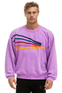 AVIATOR NATION DAYDREAM UNISEX RELAXED CREW SWEATSHIRT - NEON PURPLE