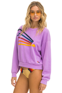 AVIATOR NATION DAYDREAM UNISEX RELAXED CREW SWEATSHIRT - NEON PURPLE