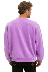 AVIATOR NATION DAYDREAM UNISEX RELAXED CREW SWEATSHIRT - NEON PURPLE