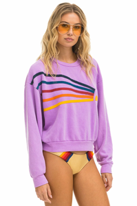 AVIATOR NATION DAYDREAM UNISEX RELAXED CREW SWEATSHIRT - NEON PURPLE