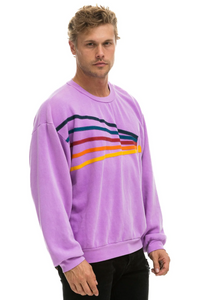 AVIATOR NATION DAYDREAM UNISEX RELAXED CREW SWEATSHIRT - NEON PURPLE