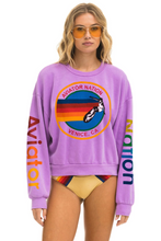 Load image into Gallery viewer, AVIATOR NATION RELAXED CREW UNISEX SWEATSHIRT - NEON PURPLE