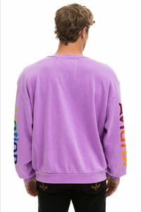 AVIATOR NATION RELAXED CREW UNISEX SWEATSHIRT - NEON PURPLE