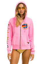 Load image into Gallery viewer, Aviator Nation Neon Zip Logo Unisex Hoodie in Neon Pink