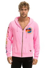 Load image into Gallery viewer, Aviator Nation Neon Zip Logo Unisex Hoodie in Neon Pink