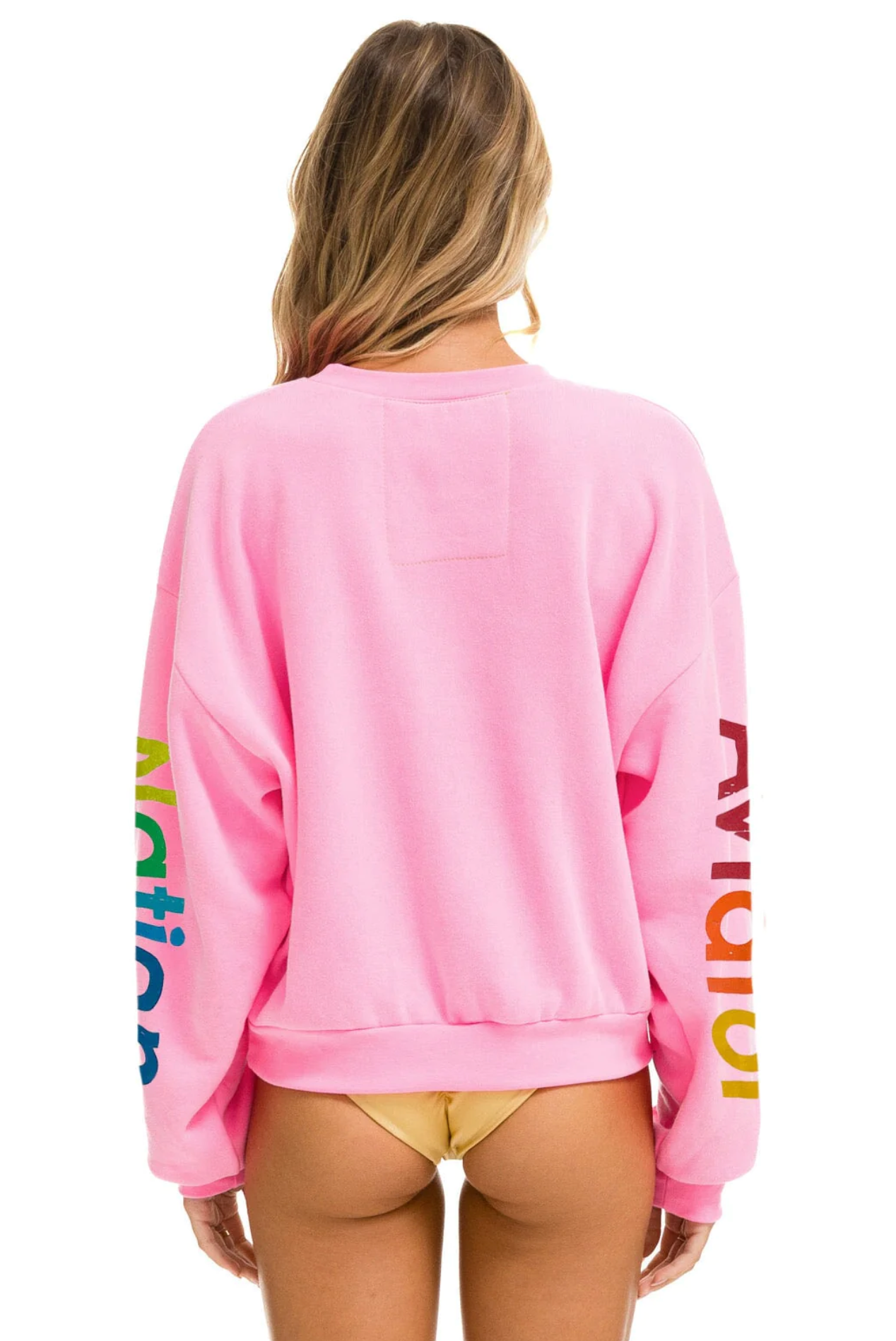 AVIATOR NATION RELAXED CREW UNISEX SWEATSHIRT NEON PINK – SINGER22