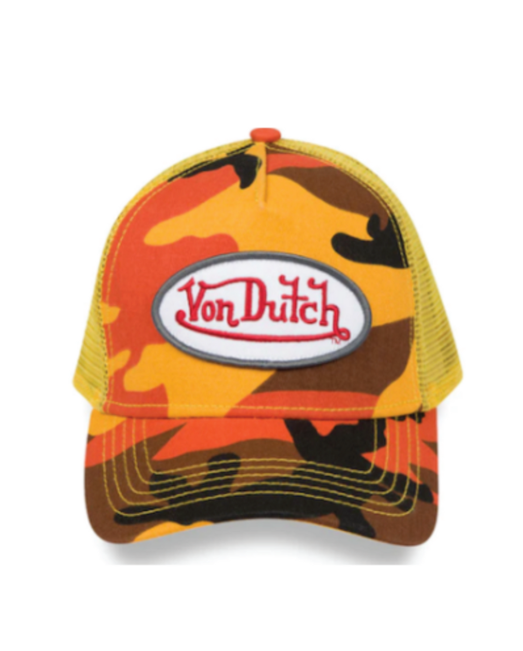 VON DUTCH CLASSIC ORANGE CAMO TRUCKER HAT