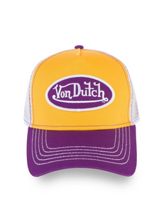 VON DUTCH CLASSIC PURPLE YELLOW TRUCKER HAT