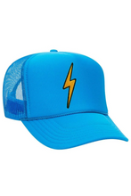 Load image into Gallery viewer, Aviator Nation Bolt Vintage Trucker Hat In Neon Blue