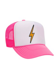 Load image into Gallery viewer, Aviator Nation Bolt Vintage Trucker Hat In Neon Pink/White/Neon Pink