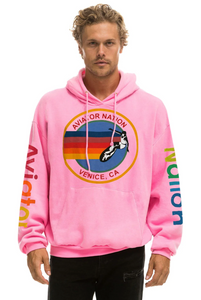 AVIATOR NATION UNISEX RELAXED PULLOVER HOODIE - NEON PINK
