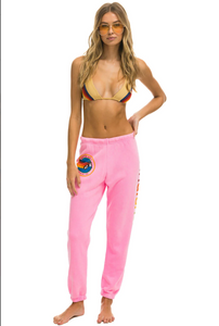 Aviator Nation Neon Logo Sweatpant in Neon Pink