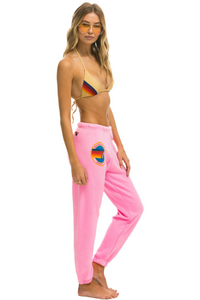 Aviator Nation Neon Logo Sweatpant in Neon Pink