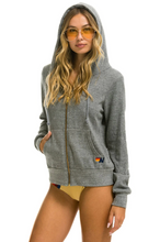 Load image into Gallery viewer, AVIATOR NATION HEART STITCH ZIP HOODIE - HEATHER GREY