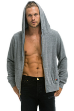 Load image into Gallery viewer, AVIATOR NATION HEART STITCH ZIP HOODIE - HEATHER GREY