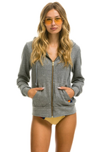Load image into Gallery viewer, AVIATOR NATION HEART STITCH ZIP HOODIE - HEATHER GREY