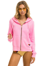 Load image into Gallery viewer, AVIATOR NATION HEART UNISEX STITCH ZIP HOODIE -NEON PINK