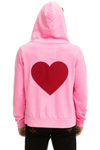 Load image into Gallery viewer, AVIATOR NATION HEART UNISEX STITCH ZIP HOODIE -NEON PINK