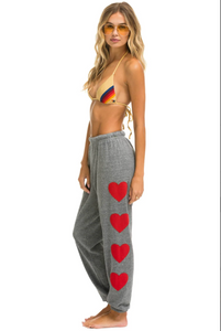 AVIATOR NATION HEART STITCH 4 SWEATPANTS - HEATHER GREY